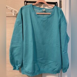 Sew In Love Turquoise Crew Neck Sweater